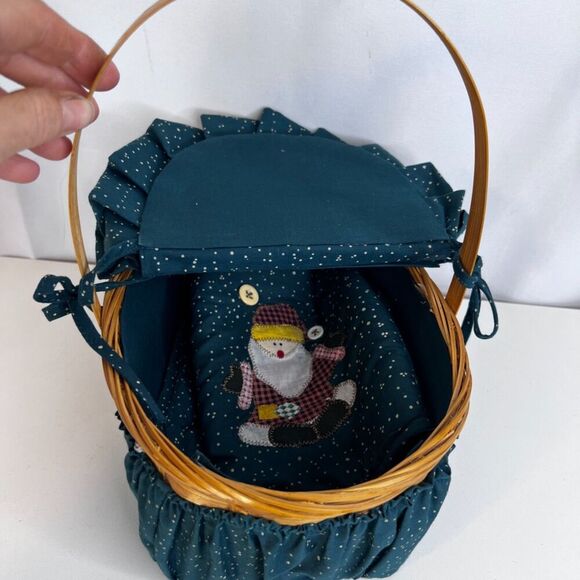 Christmas Country Farmhouse Basket Hot Pads Gift Set Sewing Notions Picnic - Picture 13 of 13